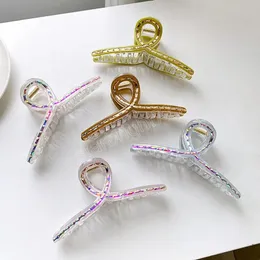 Koreanisches neues kreatives Design 13CM große geometrische Aushöhlung Haarspange Klaue Mode Kristalline Essigsäure Haarschmuck