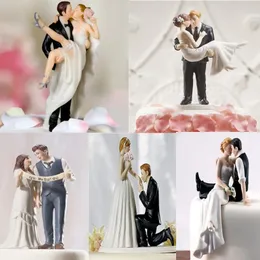 Andra evenemangsfest levererar utseendet på kärlek Bride och brudgummen Par Figurine Wedding Cake Topper för bröllopsdekoration 231127