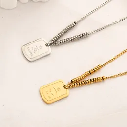 Naszyjnik damski 14K pozłacane naszyjniki ze stali nierdzewnej Choker Chain serce podwójna zawieszka w kształcie litery europa ameryka moda biżuteria ślubna 2 kolory