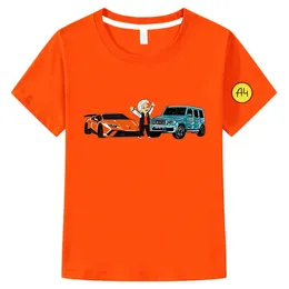 Camisetas infantis mercadorias a4 t camisetas na primavera para a família Cloth Family Boy's Gelik Lamba Print Fashion T-shirt Girl's Casual Tee Kids Tops 230427