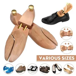 Accesorios de piezas de zapatos 1 par de zapatos de madera árbol tubo doble madera de cedro rojo moldeador ajustable estante para hombres camilla pisos bombas botas 231127