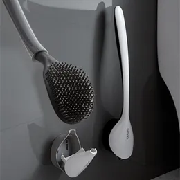 Borstar Ny mjuk toalettborste för Bath Long Handle Cleaning Brush Hushållsgolv Rengöringsverktyg för toalettbadrumstillbehör