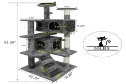 52 Cat Tree Activity Tower Pet Kitty Furniture with Scratching Posts Ladders318d215T6790957