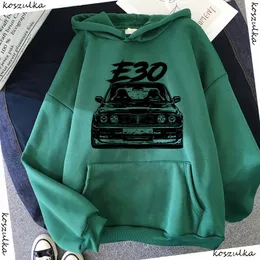 Men's Hoodies & Sweatshirts Autumn Winter E30 Car Fashion Mens Stylish Cars Design Hooded Hoody Men Green Hip Hop Harajuku Hoodie