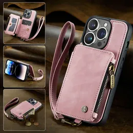 Ny trendiga korthållare plånbok stötbeständig läder mobilfodral för iPhone 14 pro max mobiltelefon täcker skall bostad fuundas