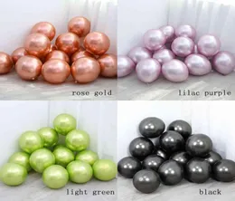 20pcs 12inch New Color Rose Gold Metallic Balloons Lilac Purple Chrome Light Green Latex Globos for Wedding Birthday Party decor Y9488708