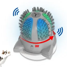 Brinquedos automáticos para gatos, pente de massagem rotativa, brinquedos eletrônicos para gatos inteligentes, pode brilhar, modo de sucção de parede, jogos para animais de estimação com erva de gato provoca gatos