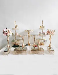 Other Bakeware 315pcs Crystal Cake Stand Set Metal Mirror Cupcake Decorations Dessert Pedestal Wedding Party Display Tray9823011
