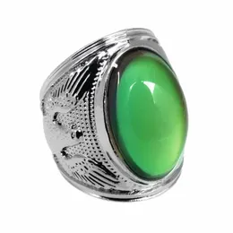 Band Rings Mood Ring Vintage Ellipse Crystal Eagle Color Changing Rings2409 Drop Delivery Jewelry Dhazt