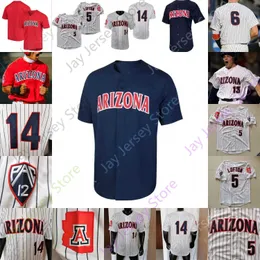 2022 Arizona Wildcats Baseball Jersey NCAA College TJ Nichols Anthony Susac Dawson Netz Cameron Laliberte Splaine Garrett Irvin Trevor Long Long