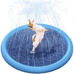 Çiğneme Pet Sprinkler Pad Play Soğutma Mat Yüzme Havuzu Şişme Havuzu Şişirilebilir Su Sprey Pad Mat Küvet Yaz Serin Köpek Küvetleri Köpekler için