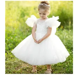 Girl Dresses Flower Dress Holy Fluffy Lace Lovely White Angel Princess Wedding Party Ball Dream Kids Gift First Communion Celebration