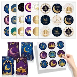 Hediye sargısı 20 sayfa dekorasyon malzemeleri ev dekoru diy lable conta çıkartmaları Eid Mübarek Sticker İslami Müslüman