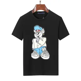 Verão nova camiseta de moda camisa masculina de luxo de desenho animado Padrão de impressão masculina Camisa de manga curta feminina Caminhada de grife feminina