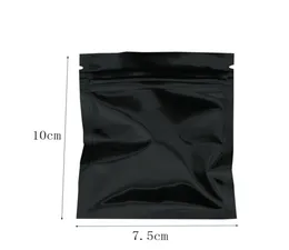 75x10cm Black Self Seal Aluminum Foil Bags Snack Bulk Food Packaging Bag Mylar Smell proof Package Zipper Bag 100pcslot5916595
