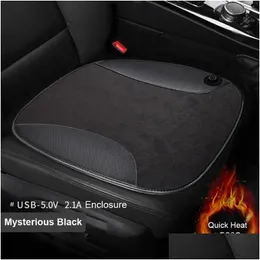 Car Seat Covers Ers Heating Cushion Down Square 12V Small Usb Hea P1B4 Drop Delivery Automobiles Motorcycles Interior Accessories Otk4P