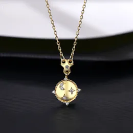 Charme de designer Star S925 Colar de pingente de prata Mulheres Marca de luxo 3A Calha de colar de zircão fêmea de colar de zircão fêmea peito 18K Gold End High Jóias