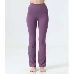 Lululemen Women Panie Pantie Yoga Pants Flare Spodnie podzielone rąbek długi wewnętrzny zewnętrzny wysoki talia Wysroczy talia