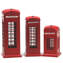 European Retro London Telefon Bank Money Box Creative Souvenir Stora gåvor för barn Hem Juldekoration Prydnad