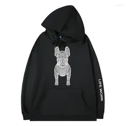 Men's Hoodies Life Work Men And Women's Hooded Sweaters Korean Casual Top Fashionable Versatile Fashion Brand Clothing Animal Dog Pattern