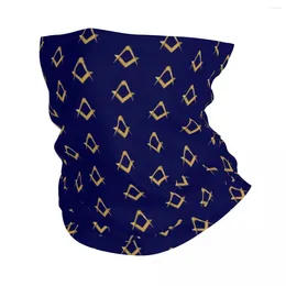 Lenços Freemason Padrão Quadrado Bússola Maçônica Bandana Pescoço Capa Impressa Balaclavas Rosto Lenço Multi-Uso Headwear Correndo Respirável