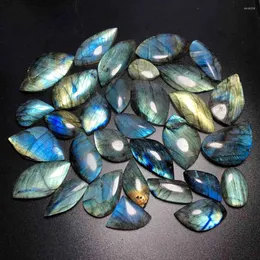 Dekorativa figurer Bladform Labradorite Gray Blue Moonstone Healing Natural Stones Aquarium Ornaments for Aesthetic Room Decoration