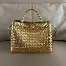 Bolsos de dama para mujer Cesta Botegas Bolsa Diseñador Grande Venata Pequeño Portátil Andiamo Cuerda de metal Hebilla Capacidad de cuero Tote tejido Un hombro S54X