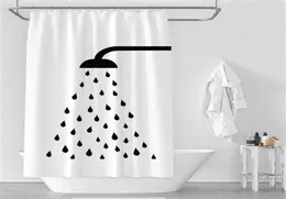 Wasserdichte verdickte weiße Polyester-Duschvorhänge, minimalistische Badezimmervorhänge, hochwertiger Duschkopf-Druck, Bad-Duschvorhang 6257733