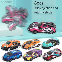 Diecast Model Cars 8pcs Dzieci kaskaderski stopień zabawki wyrzucanie wyrzucania Skocznia 360 Flip zrzut urodzinowy 8