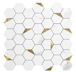 Art3d 10-листовые 3D-наклейки на стену Самоклеящиеся шестигранные мозаики Peel and Stick Backspsh Плитка для кухни Ванная комната Обои 31X30CM27629447824