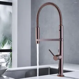 Kitchen Faucets VOURUNA Gold Faucet With Pull Down Sprayer High Arc Dual-Mode Out Sink Single Handle Lever