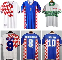 1997 1998 Home Away Suker Retro Jerseys 97 98 Boban Croatia Soccer Jerseys Vintage Classic Prosinecki Futebol Camise