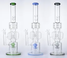 21 polegadas Hookahs Drum Barrel Perc Bongos de vidro grosso Slitted Rocket Percolator Oil Dab Rigs Recycler Big Bong Water Pipes 14mm Femal2161982