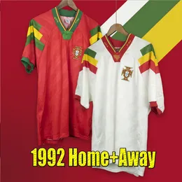 1992 Portuguesa portugal camisas de futebol EUSEBIO FIGO CR7 Seleção das Quinas Paul Sosa 92 Camisa de futebol portuguesa Conjuntos masculinos da Copa do Mundo Portugals Retro tops