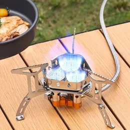 Stoves Camping Tourist Gas Stove Cookware Portable Furnace Picnic Barbecue Tourism Supplies Outdoor Foldable 231124