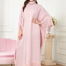 Ubranie etniczne Fringe Arabic Dress Evening Caftan Ramadan Eid muzułmańska kobieta Abaya Islamski Dubaj Marokan Kaftan Jalabiya Suknia 230426