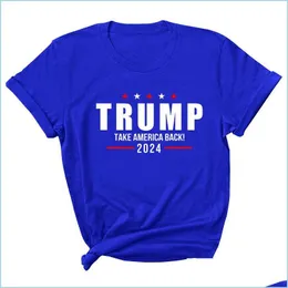 Moderskapstoppar tees 15 stilar trumf 2024 t-shirt brev tryckning rund hals casual USA presidentval kortärmad tröja d dhihz