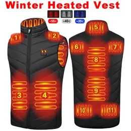 Coletes masculinos JYMCW USB Colete Aquecido Elétrico Inverno Inteligente Aquecimento Jaquetas Homens Mulheres Roupas de Calor Térmico Plus Size Caça Casaco P8101C 231127