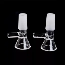 14mm 18mm männliche Glasschale klare Farbe für Wasserpfeifen Bong mit Griff Rauchwerkzeug Schiebeschalen Wasserstück 12 LL