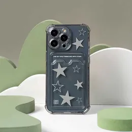 Casos de telefone celular coreano Ins transparente Star Phone Case pode colocar a foto para iPhone 13 14 Plus 11 12 Pro Xs Max X Xr Punk Choffprove Soft Cover 2023 Z0427