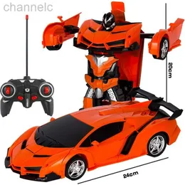 Electric/RC Car 2 in 1 Electric RC Transformation Robots Children Boys Toys Outdoor Remote Control Sports Deformation Model Toy