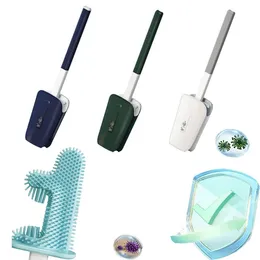 Brushes Cactus Toilet Brush No Dead Corner TPR Bristles New Wall Hang Cleaning Brush With Holder Flexible Soft Brush WC Cleaning Acces