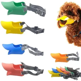 Coleiras de cachorro Trelas Focinho Máscara de Pato de Silicone para Cães de Estimação Anti Mordida Pare de Latir Pequeno Grande Boca Focinhos Acessórios 231127