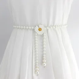 Bröllopssashes kvinnors vatten diamant pärla midja kedja modeklänning dekoration elastisk bälte elastisk midja tätning