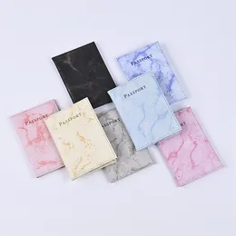 2023 Marble PU Passport Cover Travel Ticket Document Business Credit ID Cards Wallet Leather Passport Holder Protector Case Organizer