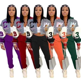 Women Tracksuits Two Pieces Set Designer Cartoon Bear Fashion Casual Baseball Suit Pocket Printed Ladies Sportwear Outfits 5 Colours S-XXXL