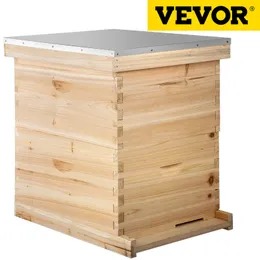 Forniture vevor api box langstroth kit legno kit ape nido di apicoltura attrezzatura utente per l'apicoltore per api alimentare telaio del nido con tetto in metallo