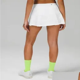 Yoga outfit fillibeg lu kvinnor tennis takt rival kjol veckade gymkläder kvinnor designer kläder utomhus sport kör fitness gol dhz7s