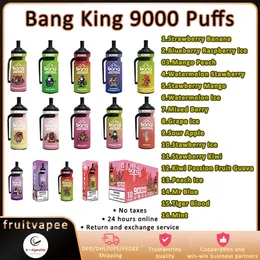 Original Bang King 9000 Puffs Disposable E cigarettes Big Vapor 600mah Rechargeable Battery 9000 Puff 9000 No leaking 20ml Pod No Extra Tax 0%2%3%5%