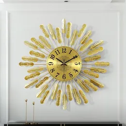 Zegary ścienne amerykańskie kutego żelaza Ozdoby muralowe dom salon luksusowy nieme kwarc hangings dekoracja rzemiosła